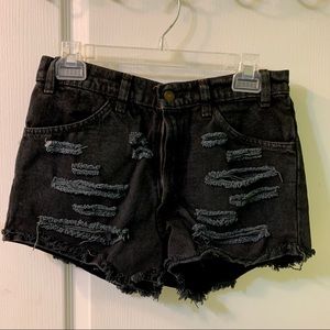 Levi’s black denim shorts
